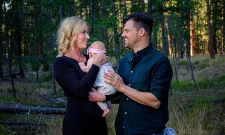 Jenica Anderson and Stephan DuVal, who met through Modamily, with their daughter