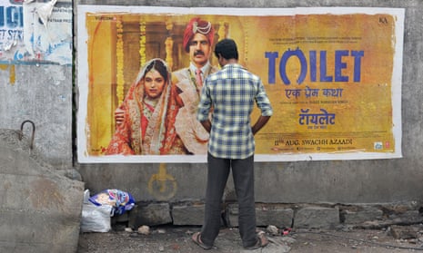A £10m hit … an Indian man takes the poster for Toilet: A Love Story a bit too literally.