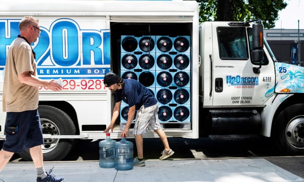 A water delivery during a heatwave in Portland, Oregon, last year