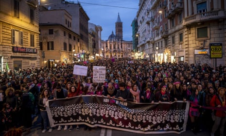Women gather in Rome on International Day for the Elimination of Violence against Women.