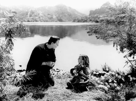 Boris Karloff and Marilyn Harris in Frankenstein