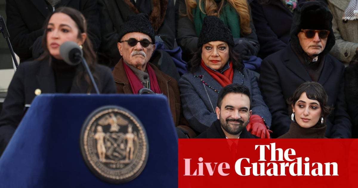 New York chose ‘courage over fear’, AOC says at Zohran Mamdani’s inauguration ceremony – live