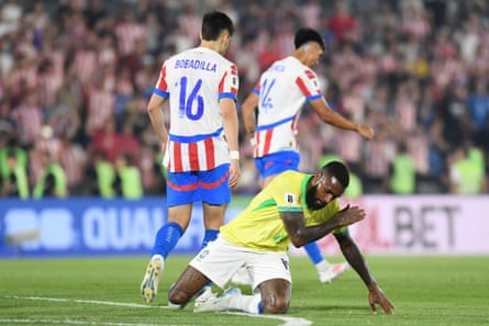 Gerson shows his frustration after defeat to Paraguay