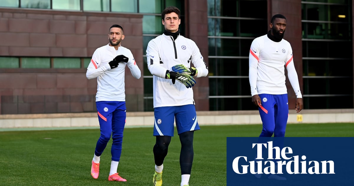 Antonio Rüdiger clashes with Kepa Arrizabalaga at Chelsea training