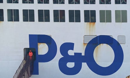 Maintenance work on the Pride of Kent P&O ferry at the Port of Dover.