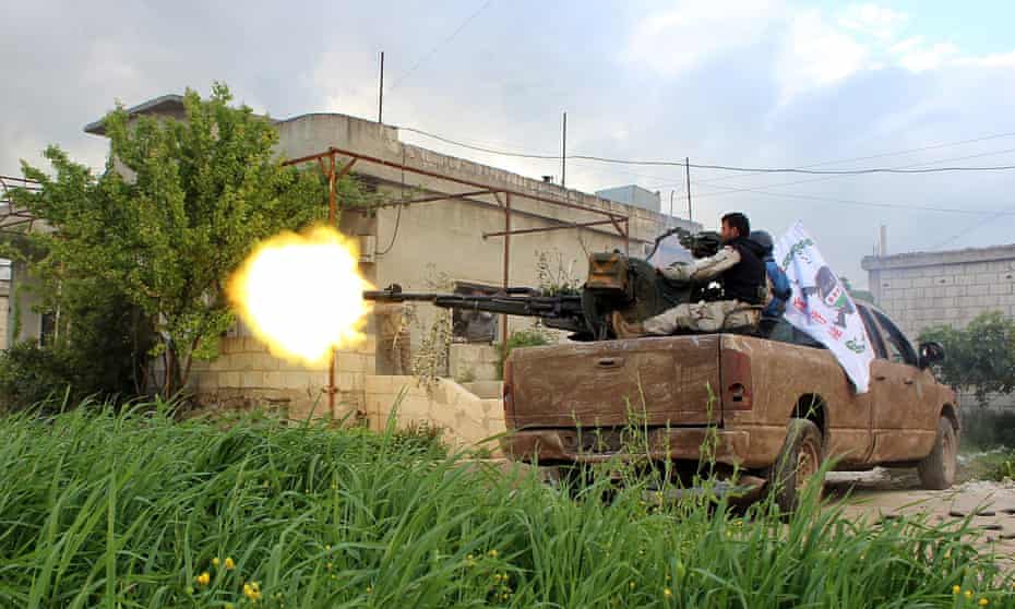 Syrian opposition forces in Hama in April.