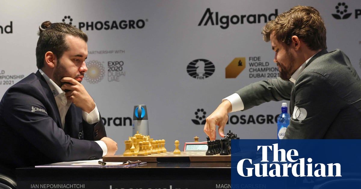 carlsen draws first blood against nepomniachtchi in world title battle world chess championship 2021 the guardian carlsen draws first blood against nepomniachtchi in world title battle world chess championship 2021 the guardian