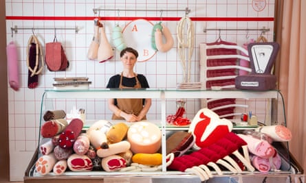 Silvia Wald in Aufschnitt Berlin, her textile meat shop in Friedrichshain