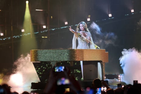 Delta Goodrem signs at Eurovision in Vienna.