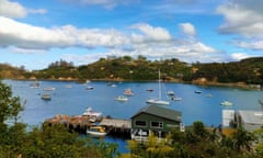 Halfmoon Bay and Oban. Boats bobbing in the water are a frequent sight in Halfmoon Bay in Oban, the only town on Stewart Island.