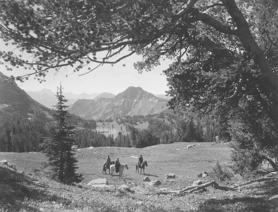 Wounded Man Lake from a point near Rainbow Creek Divide, now within the Absaroka-Beartooth Wilderness. Custer National Forest, Montana, 1938.