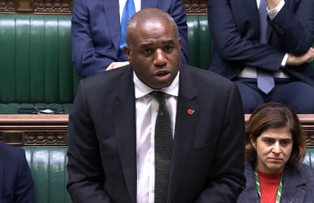 David Lammy speaking in parliament