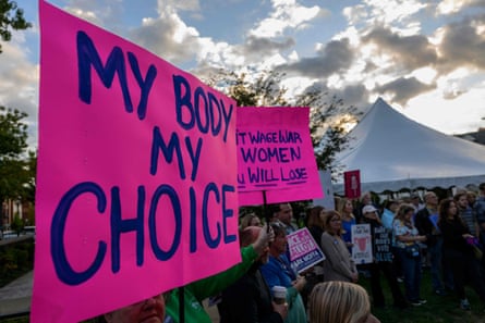 Activists protest in support of abortion rights in Doylestown, Pennsylvania, in September.