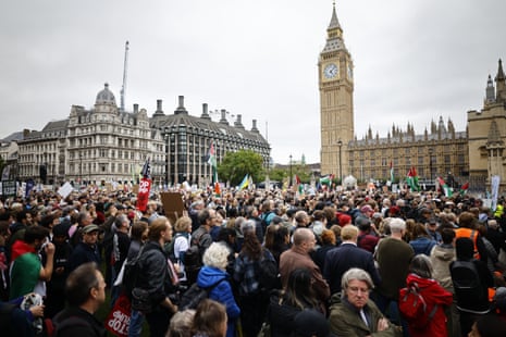 The anti-Trump rally in Parliament Square.
