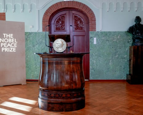 The room where a press conference will be given to announce the winner of the Nobel Peace Prize 2026 at the Nobel Institute in Oslo, Norway.