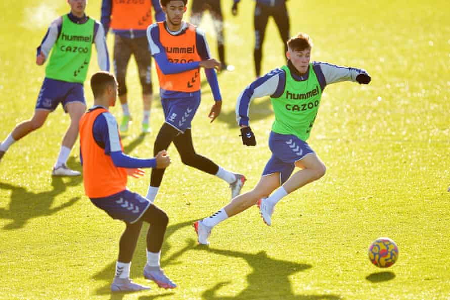 New arrival Nathan Patterson during Everton training this week.