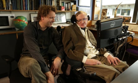 Hertog with Hawking. ‘I used to position myself in front of him and fire questions.’