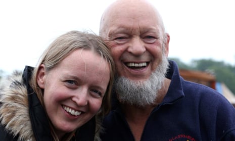 Emily and Michael Eavis pictured at Glastonbury 2013.