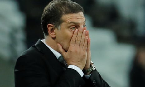Slaven Bilic looks despondent during Saturday’s 4-1 defeat at home to Liverpool