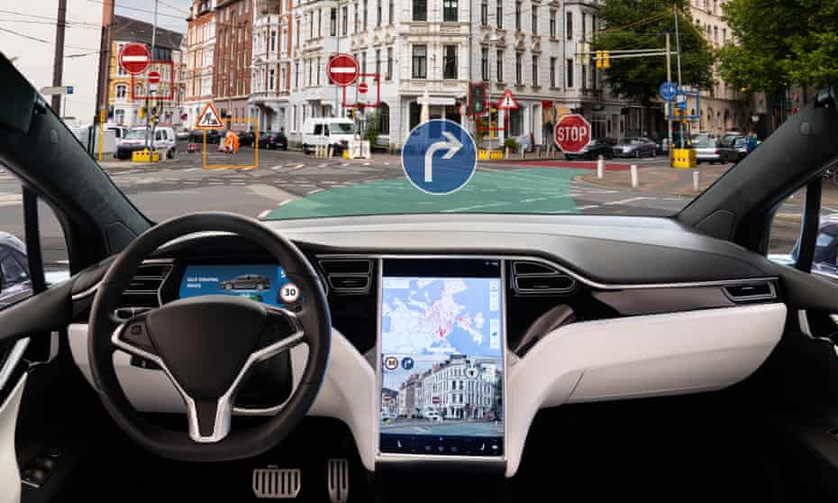 a self-driving car’s-eye view of the road.