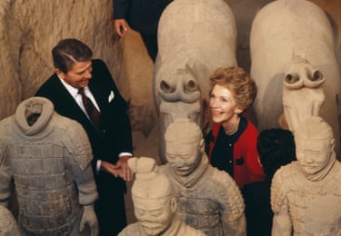 Nancy and Ronald Reagan among the sculptures of Emperor Qin’s terracotta army