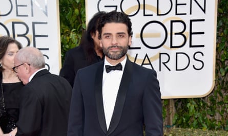 Oscar Isaac attends the 73rd Annual Golden Globe Awards.