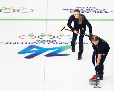 Isabella Wranå and Rasmus Wranå of Sweden during the mixed doubles round robin match against South Korea at the Milano Cortina 2026 Winter Olympics