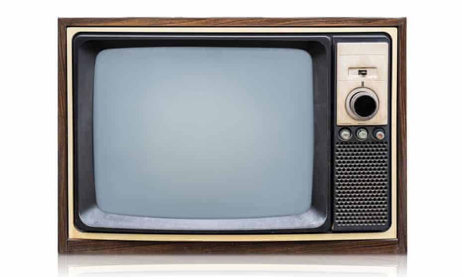 An old television on a white background