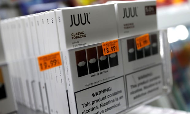 Juul brand vaping pens for sale in a shop in Manhattan.