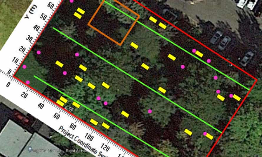The screen of a ground-penetrating radar, used to locate graves.