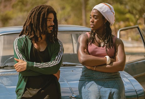 Bob Marley: One Love, starring Kingsley Ben-Adir in the title role and Lashana Lynch as Marley’s wife, Rita.