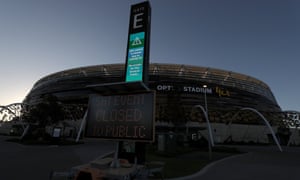 The Optus stadium was closed to the public before last Saturday’s AFL match between the Fremantle Dockers and North Melbourne Kangaroos.