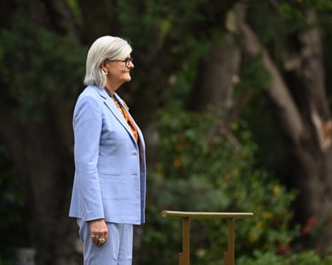 Governor general Sam Mostyn receives a royal salute