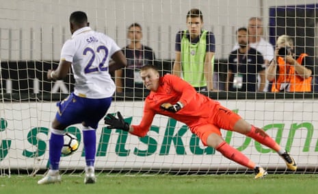 Pickford saves the penalty.