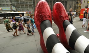 A pair of 6-foot-tall ruby red slippers