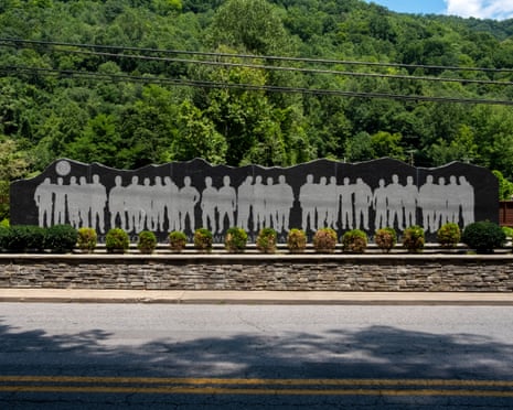 The monument honoring the 29 miners killed in the 2010 Upper Big Branch mine explosion in Montcoal is located in downtown Whitesville, West Virginia.