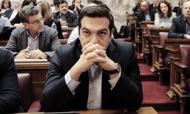 Greece’s prime minister Alexis Tsipras at a party meeting in the Greek parliament last May: ‘The whole of Europe has a Grecian feel now’