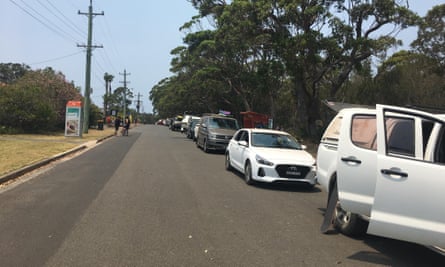 Cars lined up for 24 hours to leave Bendalong before finally getting the go-ahead on Friday.