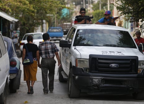 FUPCEG vigilantes on the streets of Xaltianguis.