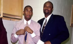 Kobe and Joe Bryant after a Lakers- 76ers game in 1996. Joe Bryant played in the NBA with the 76ers