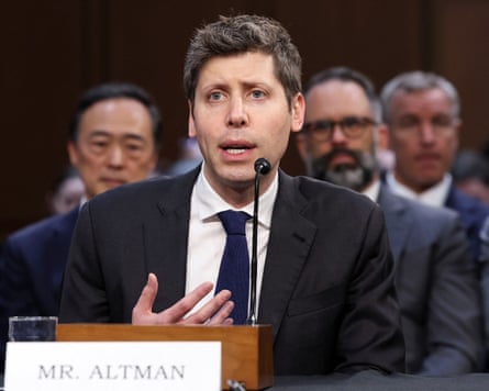 OpenAI's chief executive, Sam Altman, testifying at the US Senate