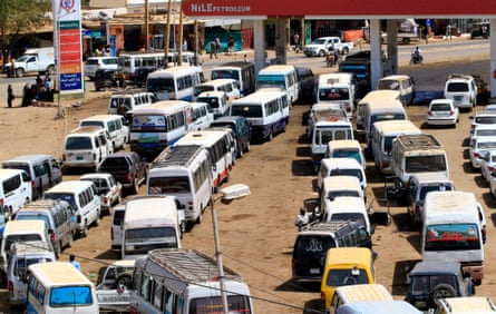 Fuel queues in Khartoum, Sudan last year.