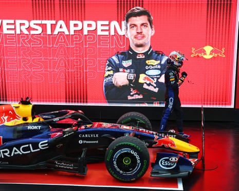 Sprint winner Max Verstappen celebrates in parc ferme.
