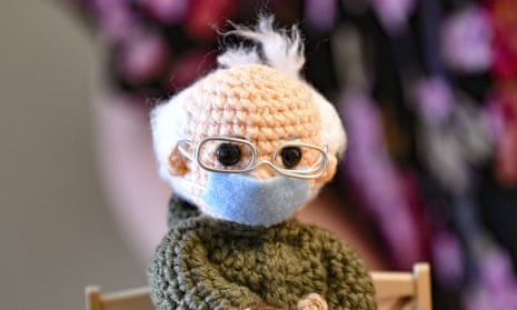 The crochet Bernie Sanders doll made by Tobey King, of Corpus Christi, Texas.