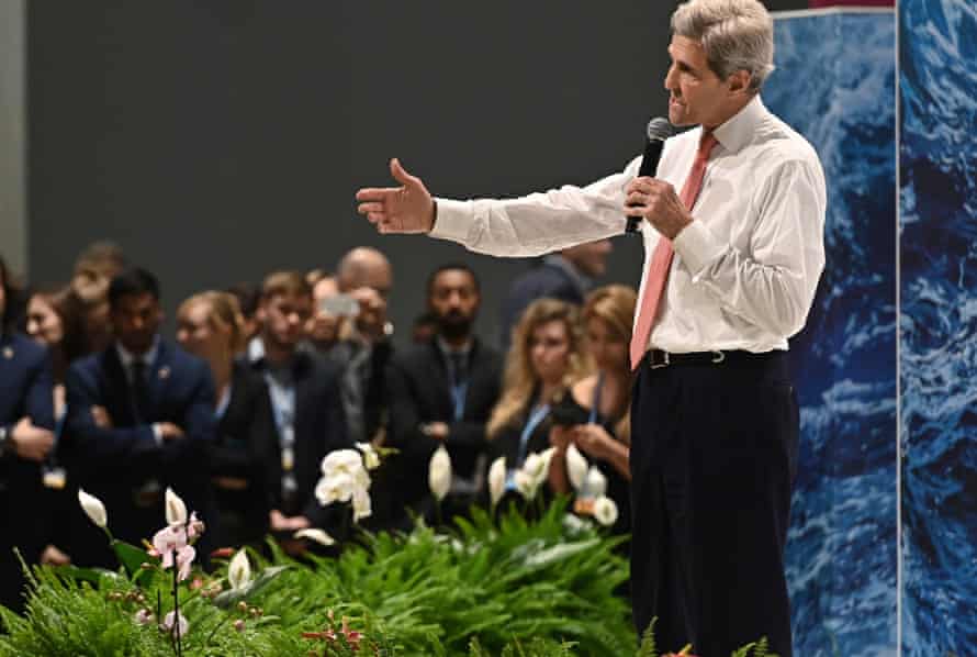 Kerry delivers a speech during Cop25 in Madrid in 2019