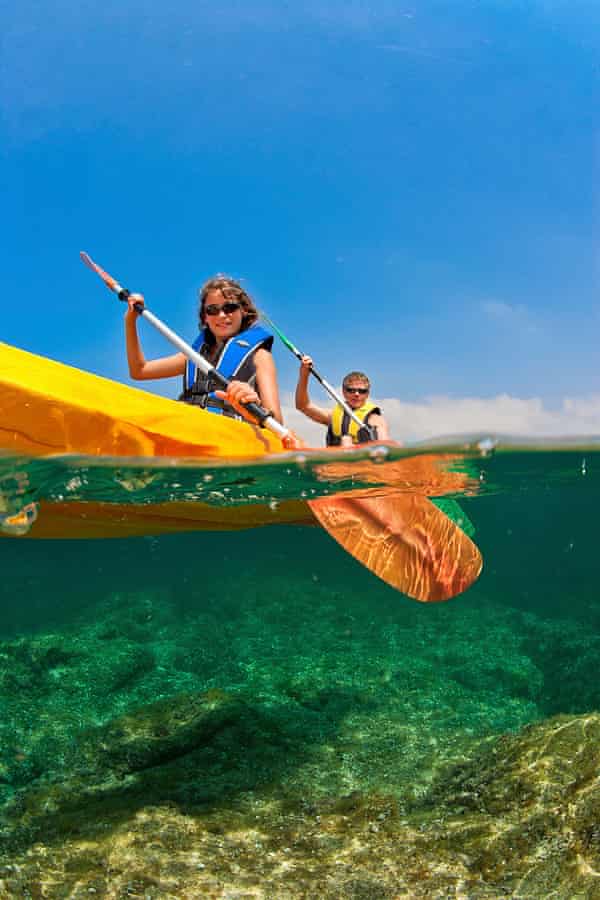 France, Corsica, Algajola, Mediterranean sea, Haute-Corse, Balagne, balagne region, algajola village, kayak