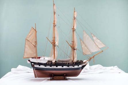 A model of a rigged tall ship