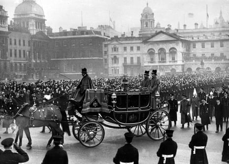The funeral procession of the late King George VI in 1952.