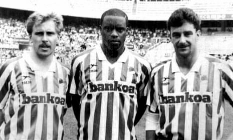 (From left): Kevin Richardson, Dalian Atkinson and John Aldridge during their one season together at Real Sociedad in 1990-91.
