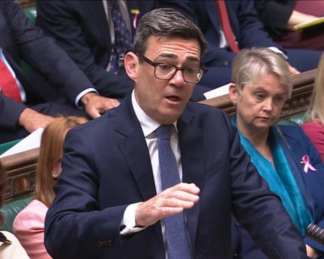 Britain’s prime minister Andy Burnham speaking during the ‘Prime Minister’s Questions’ (PMQs) in parliament in central London.